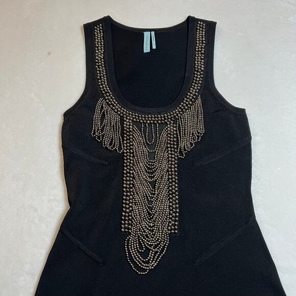 Guess by Marciano Sleeveless Scoop Neck Beaded Cocktail Dress Size X-Small Y2K - Picture 5 of 8